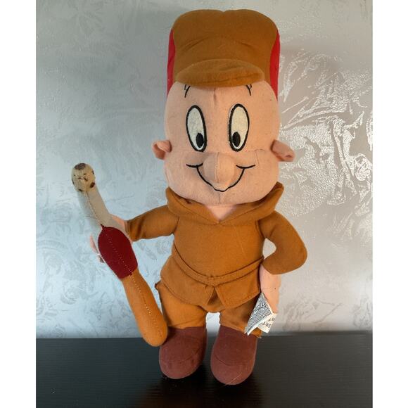 Looney Toons Elmer Fudd With Gun Plush 13" Bugs Bunny Plush Stuffed Toy - Picture 1 of 3